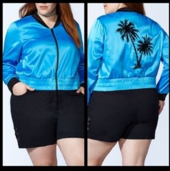 mblm by Tess Holiday Satin Bomber Jacket Size 5X - Picture 1 of 1